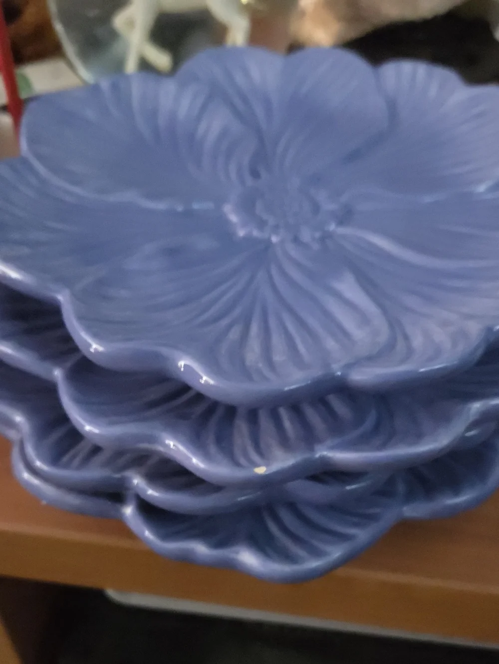 Peir 1 Imports Hand Painted Plates Dolomite Poppy Flower 6 1/2